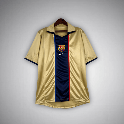 02/03 FC Barcelona Gold Away Retro Kit