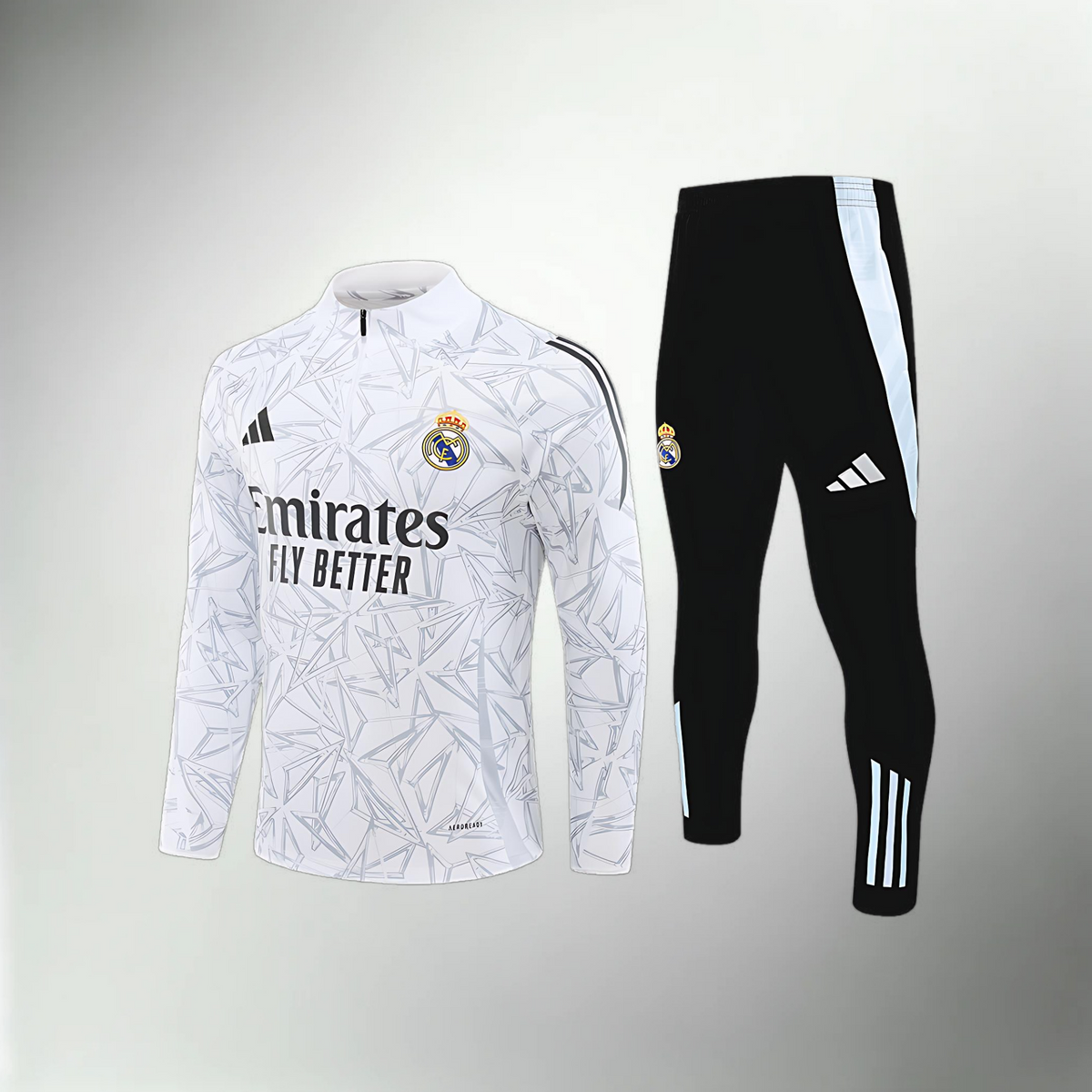 Real Madrid Black and White Tracksuit