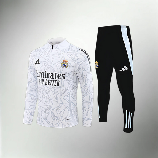 Real Madrid Black and White Tracksuit